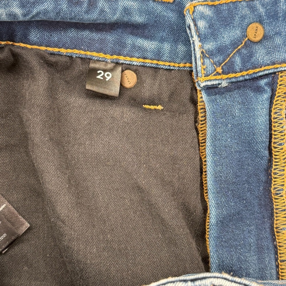 Spanx 5-Pocket Boyfriend Jeans Womens 29 Blue Medium Wash Straight Leg FD8115 - Picture 8 of 8